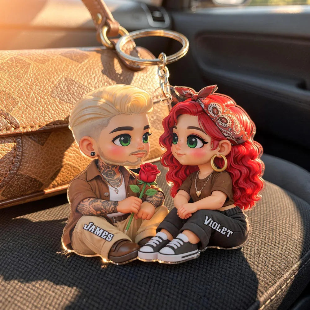 Personalized Couple Car Hanging Ornament for Romantic Gift - Custom Names Car Hanger MagicInPrints