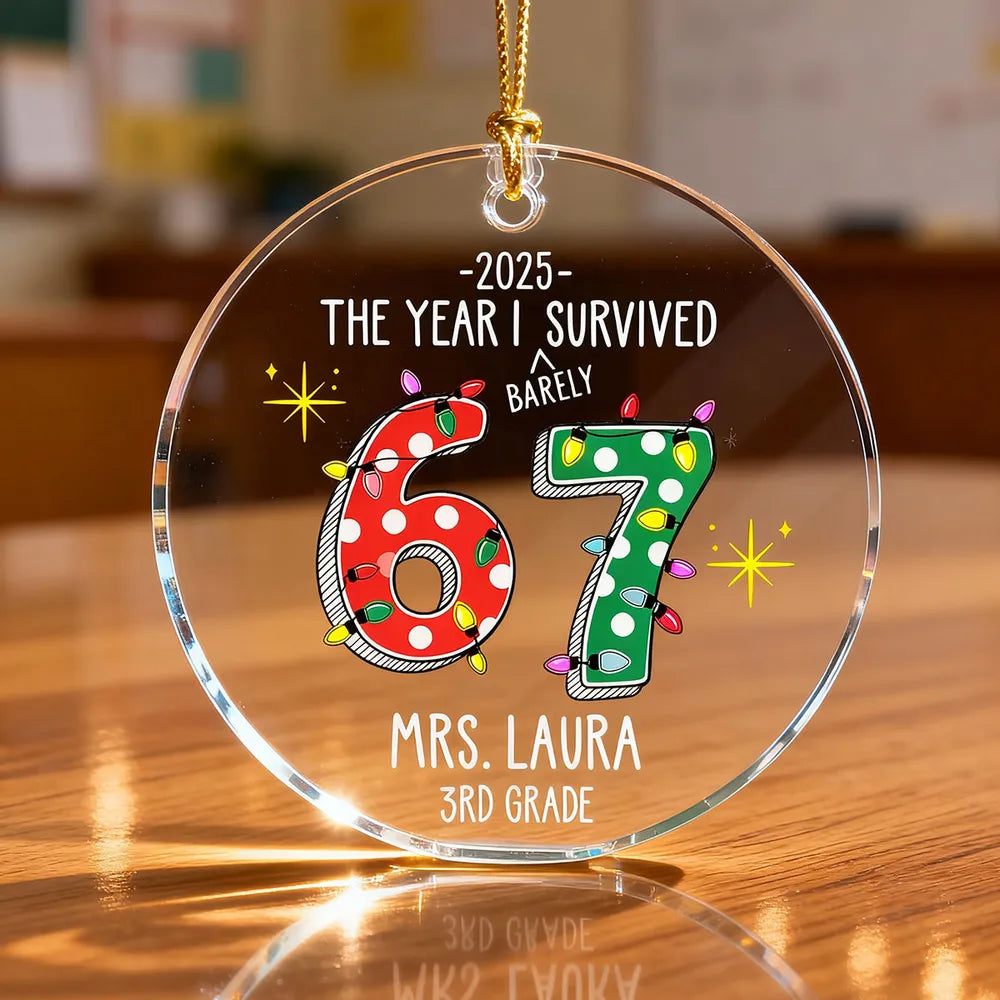 Personalized Teacher Christmas Ornament 2025 - Funny Holiday Gift for 3rd Grade Ornament MagicInPrints