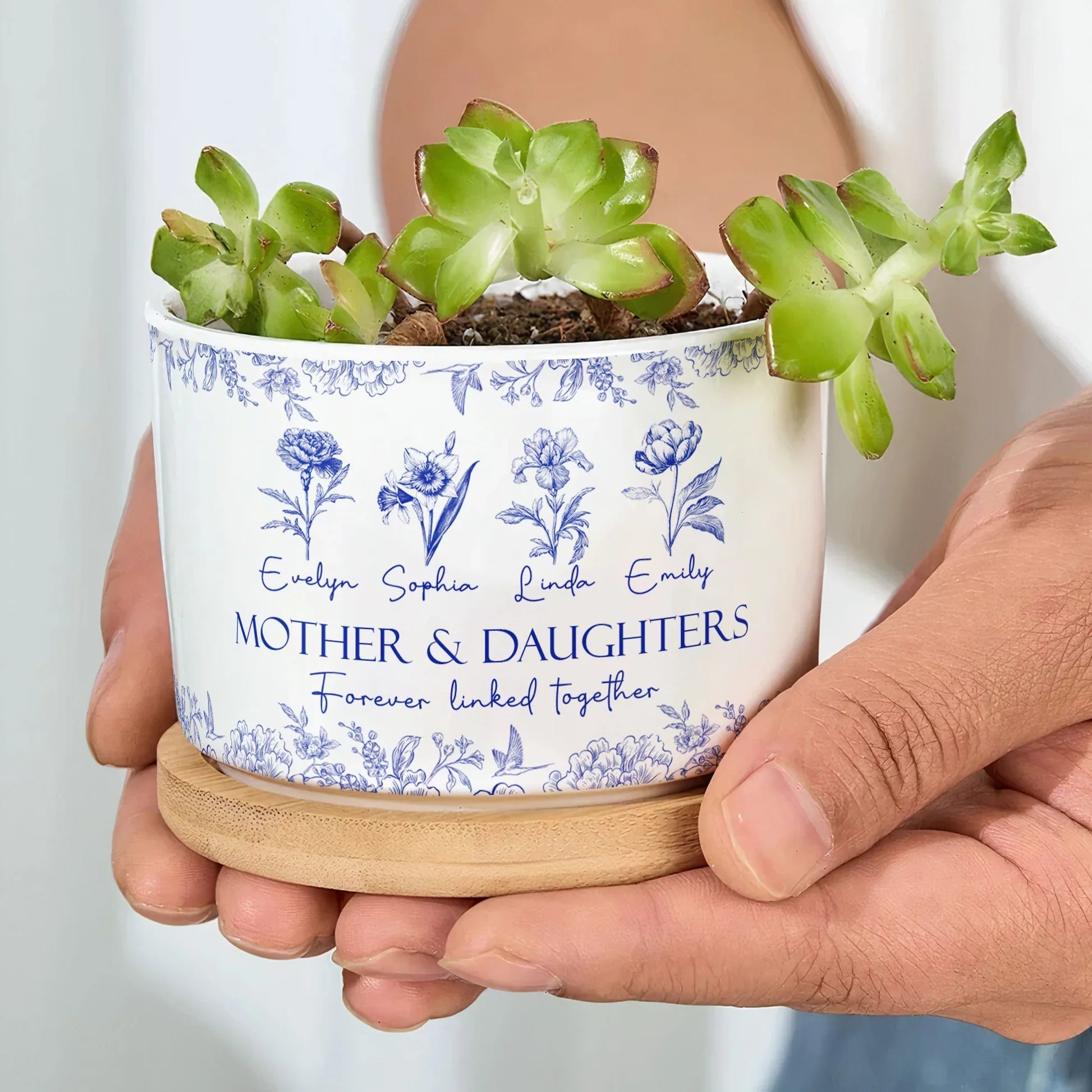 Personalized Ceramic Planter for Mothers & Daughters - Sentimental Gift for Home Decor Vase MagicInPrints