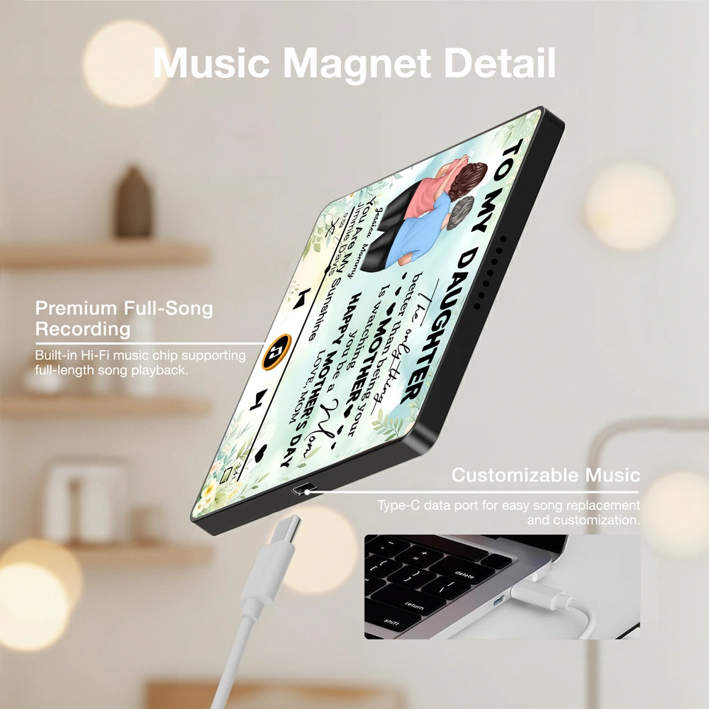 Personalized Music Plaque for Daughter - Heartfelt Mother's Day Gift Fridge Magnet MagicInPrints