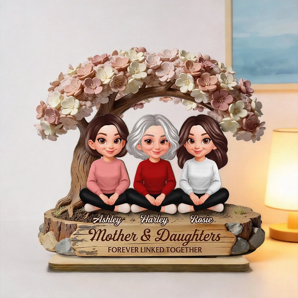 Personalized Mother & Daughters Figurine with Names - Sentimental Family Keepsake Plaque MagicInPrints