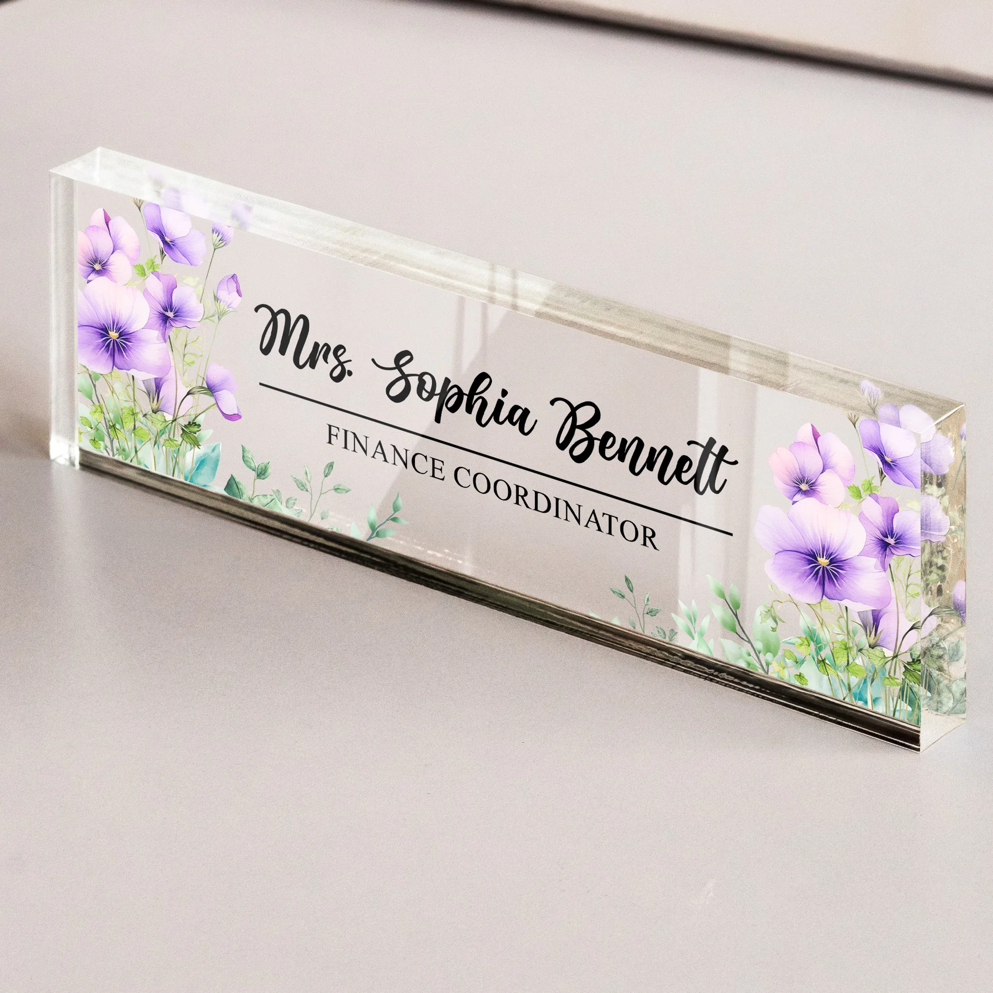 Personalized Acrylic Desk Name Plate for Professionals - Office Decor Plaque MagicInPrints