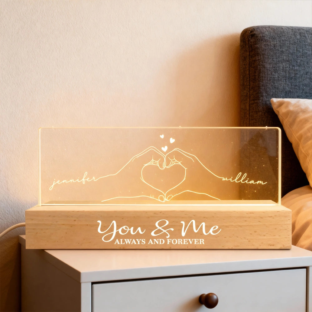 Personalized LED Night Light for Couples with Custom Names - Romantic Gift for Anniversary Plaque MagicInPrints