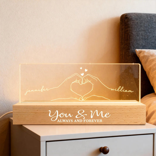 Personalized LED Night Light for Couples with Custom Names - Romantic Gift for Anniversary Plaque MagicInPrints