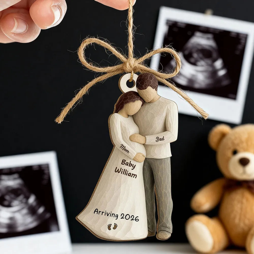 Personalized Expecting Parents Ornament for Baby Announcement - Christmas Keepsake Ornament MagicInPrints