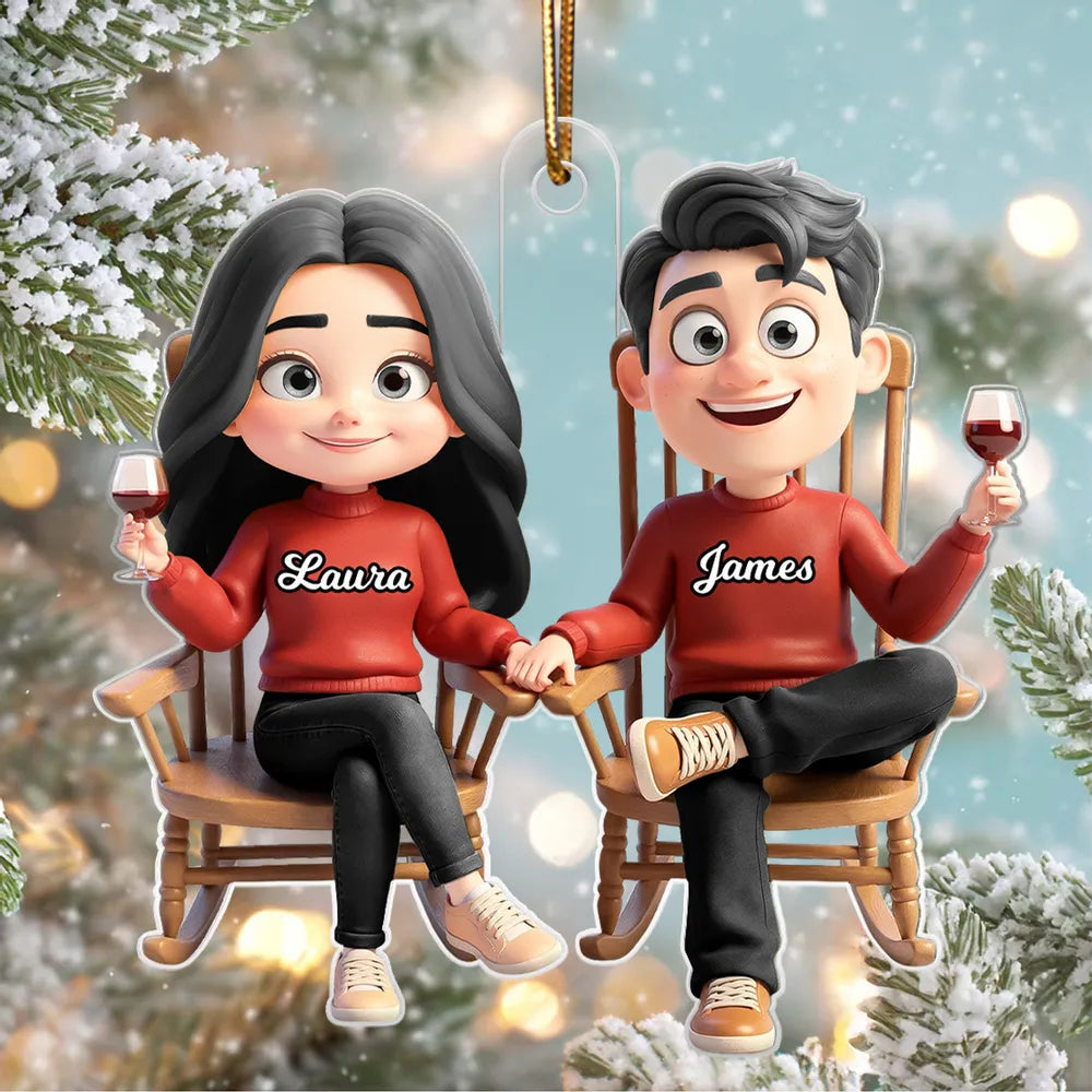 Personalized Couple Christmas Ornament - Custom Names Holiday Gift Ornament MagicInPrints