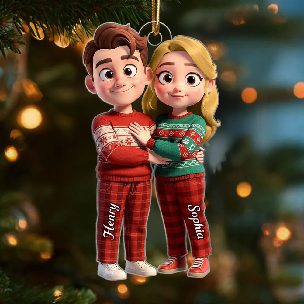 Personalized Couple Christmas Ornament - Custom Names Holiday Decoration Ornament MagicInPrints