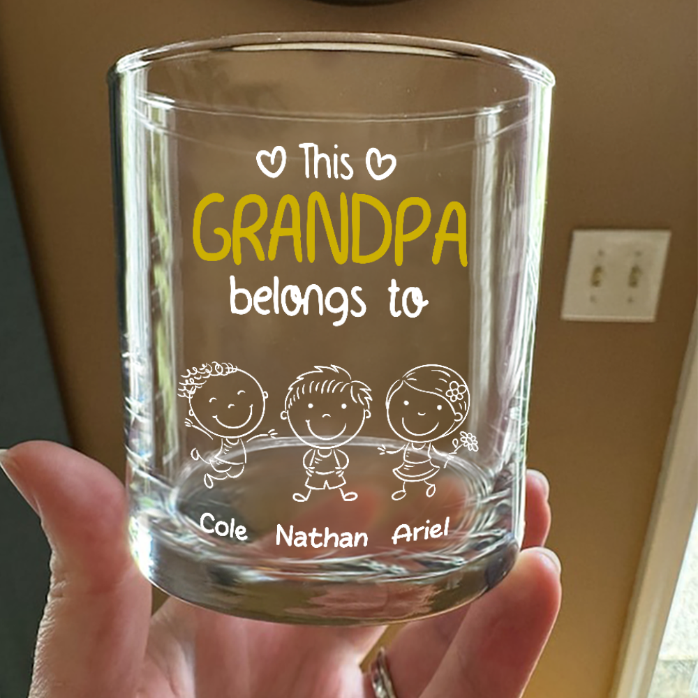 Personalized Grandpa Whiskey Glass - Custom Kids' Names Gift for Christmas Cup MagicInPrints
