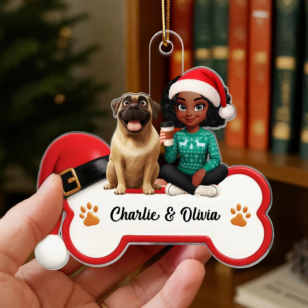 Personalized Christmas Ornament for Dog Lovers - Custom Name Holiday Decoration Ornament MagicInPrints