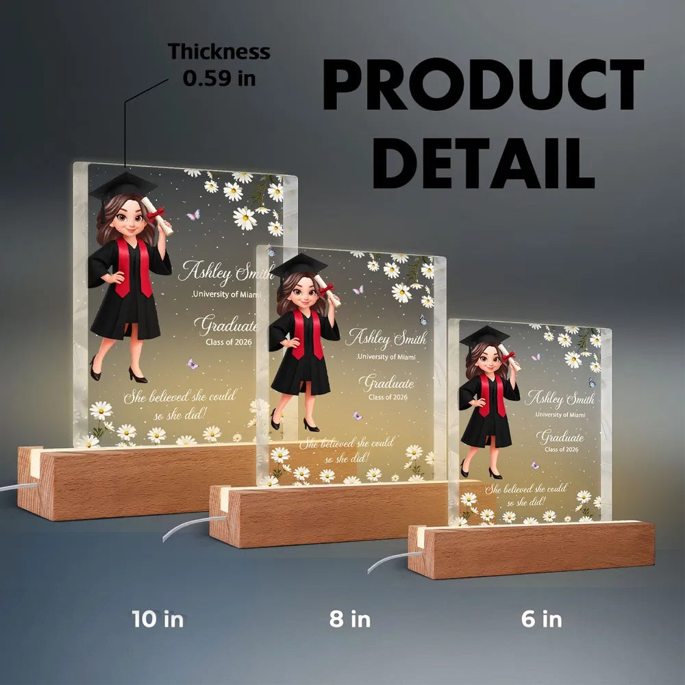 Personalized Graduation LED Light for Graduates - Class of 2026 Gift Plaque MagicInPrints