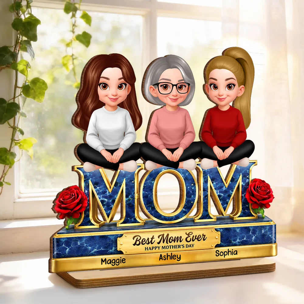 Personalized Mother's Day Figurine Gift for Mom - Custom Family Characters Plaque MagicInPrints