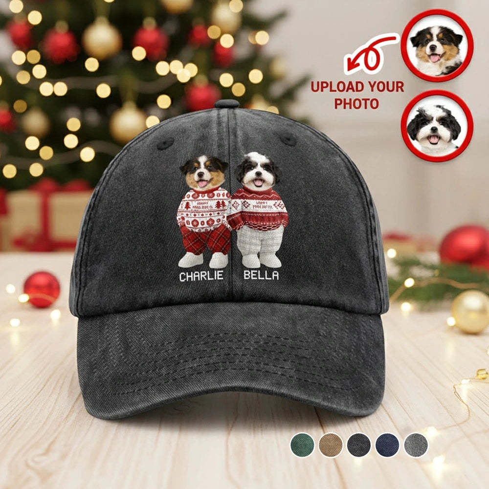 Custom Pet Photo Embroidered Hat for Dog Lovers - Perfect Christmas Gift Hat MagicInPrints
