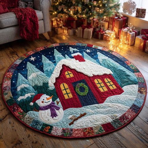 Warmth of Home – Personalized Quilted Round Mat – Gift for Family and Friends Quilted Round Mat MagicInPrints