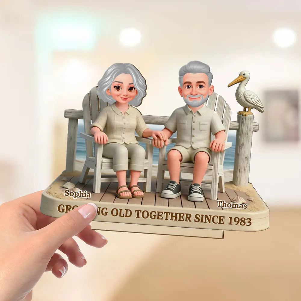 Custom Couple Figurine for Seniors - Anniversary Gift Keepsake Plaque MagicInPrints