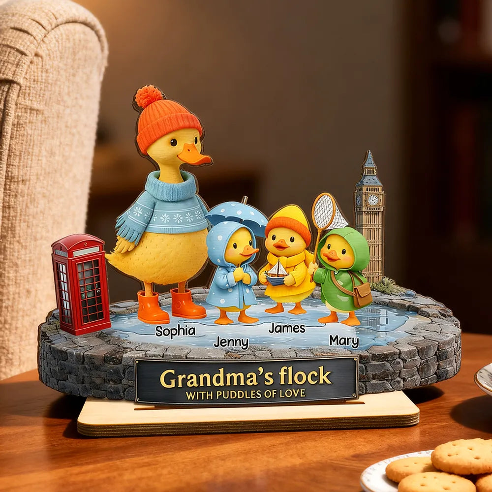 Personalized Duck Family Figurine for Grandma - Sentimental Home Decor Gift Plaque MagicInPrints