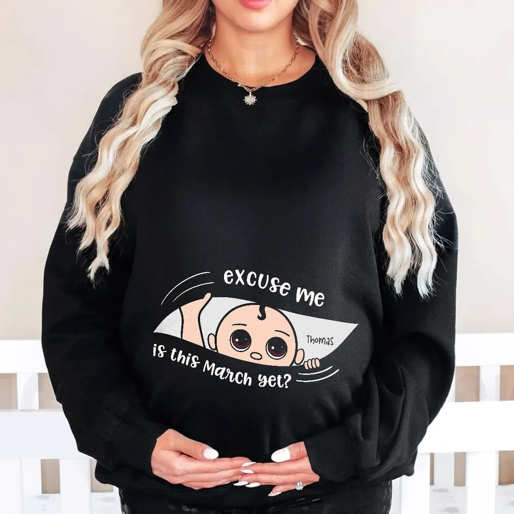 Personalized Maternity T-Shirt for Moms - Funny Baby Announcement Cloth MagicInPrints