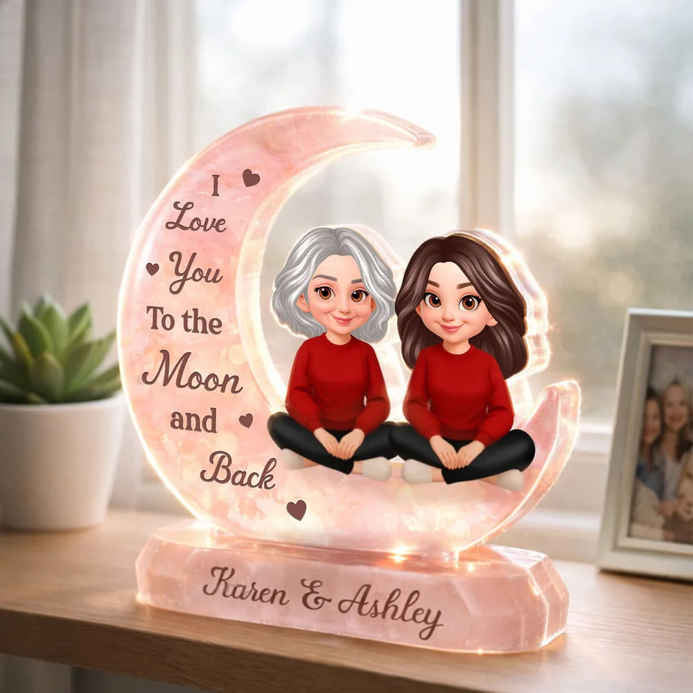 Personalized Moon-Shaped Acrylic Plaque for Couples - Sentimental Gift Plaque MagicInPrints