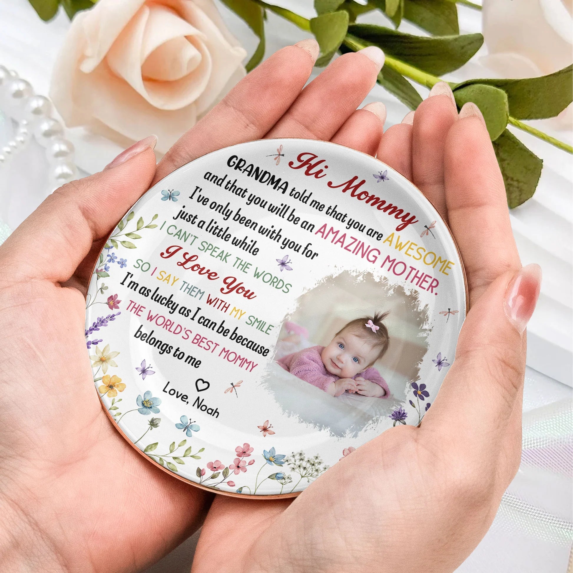 Personalized Photo Plate for Mom - Sentimental Gift from Baby - Mother's Day Jewelry MagicInPrints