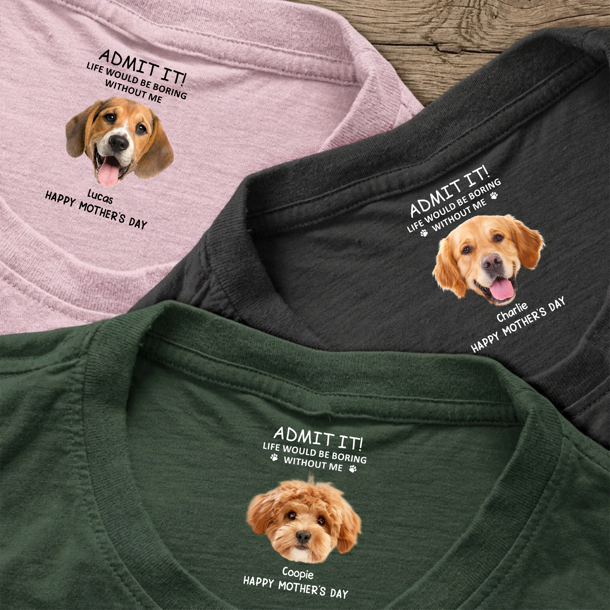 Custom Dog Face T-Shirt for Dog Lovers - Mother's Day Gift Cloth MagicInPrints