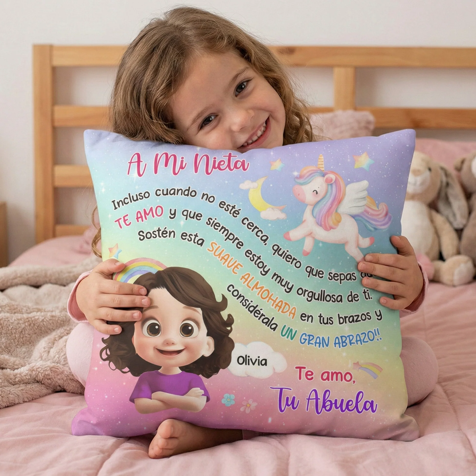 Personalized Pillow for Granddaughter with Unicorn Design - Sentimental Gift from Grandma Pillow MagicInPrints