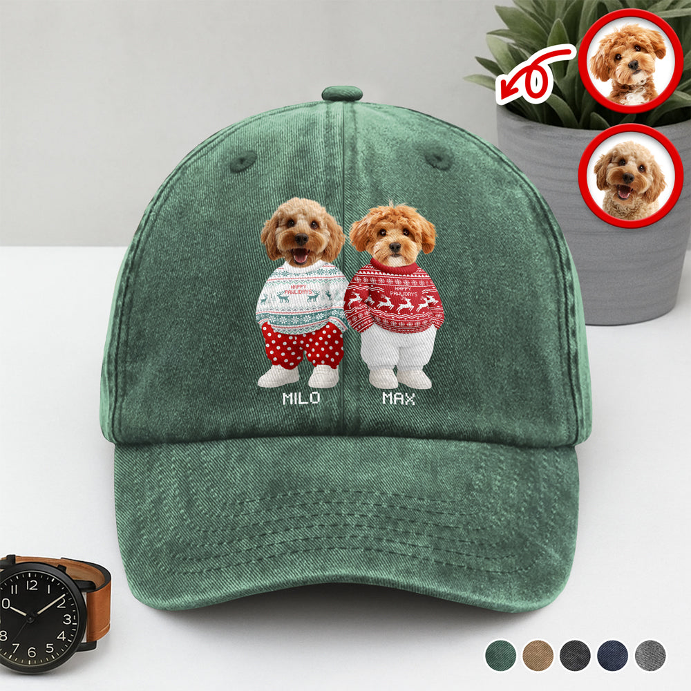 Custom Pet Photo Embroidered Hat for Dog Lovers - Perfect Christmas Gift Hat MagicInPrints