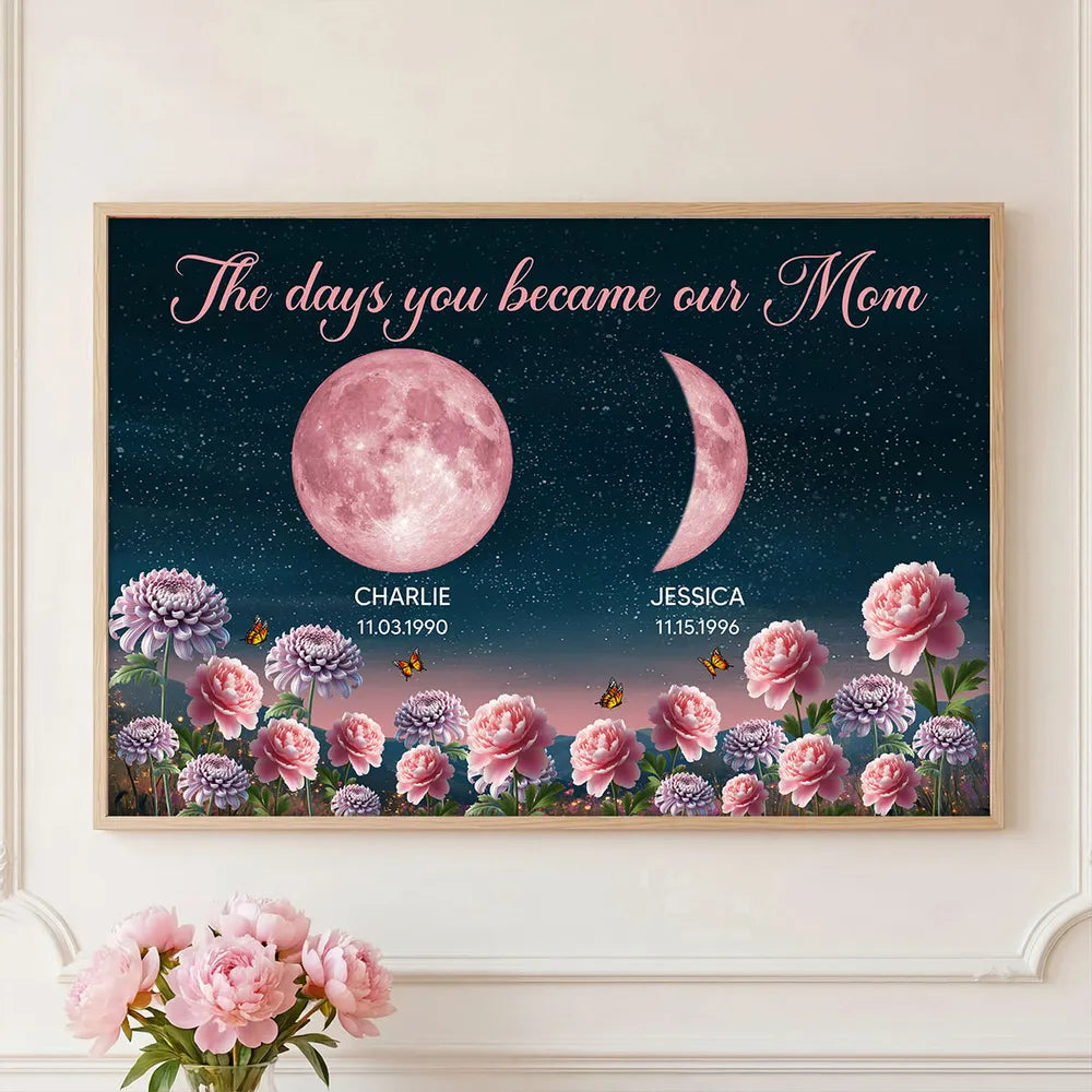 Personalized Moon Phase Canvas Print for Mom - Sentimental Gift for Mother's Day Poster or Canvas MagicInPrints
