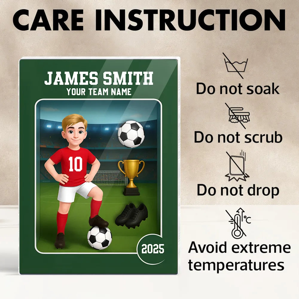 Personalized Soccer Player Acrylic Plaque for Kids - Custom Team Gift Plaque MagicInPrints