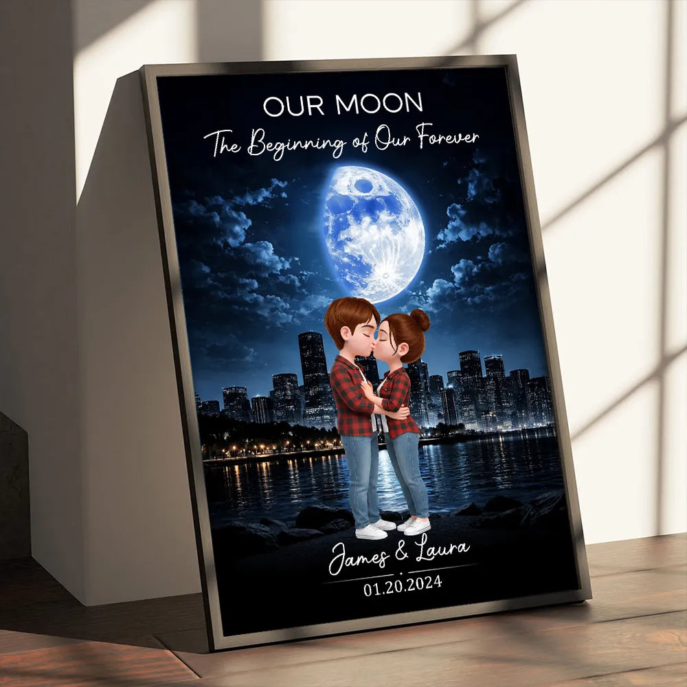 Personalized Wedding Night Canvas Print for Couples - Romantic Moonlight Theme Poster or Canvas MagicInPrints