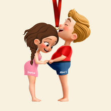 Load image into Gallery viewer, “Love is in the air!” - Funny Couple Ornament, Personalized Gift for Couples Ornament MagicInPrints
