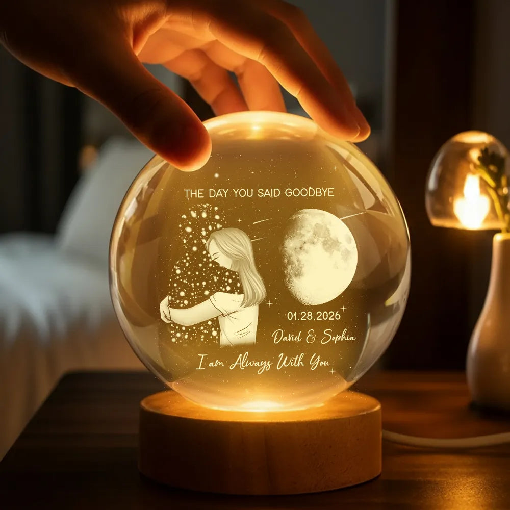 Personalized Memorial Moon Lamp for Couples - Sentimental Keepsake Lamp MagicInPrints