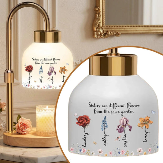 Personalized Sister Table Lamp with Floral Design - Sentimental Gift for Sisters Lamp MagicInPrints