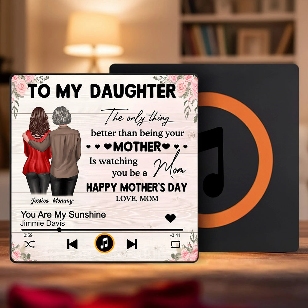 Personalized Music Plaque for Daughter - Mother's Day Gift with Custom Message Fridge Magnet MagicInPrints