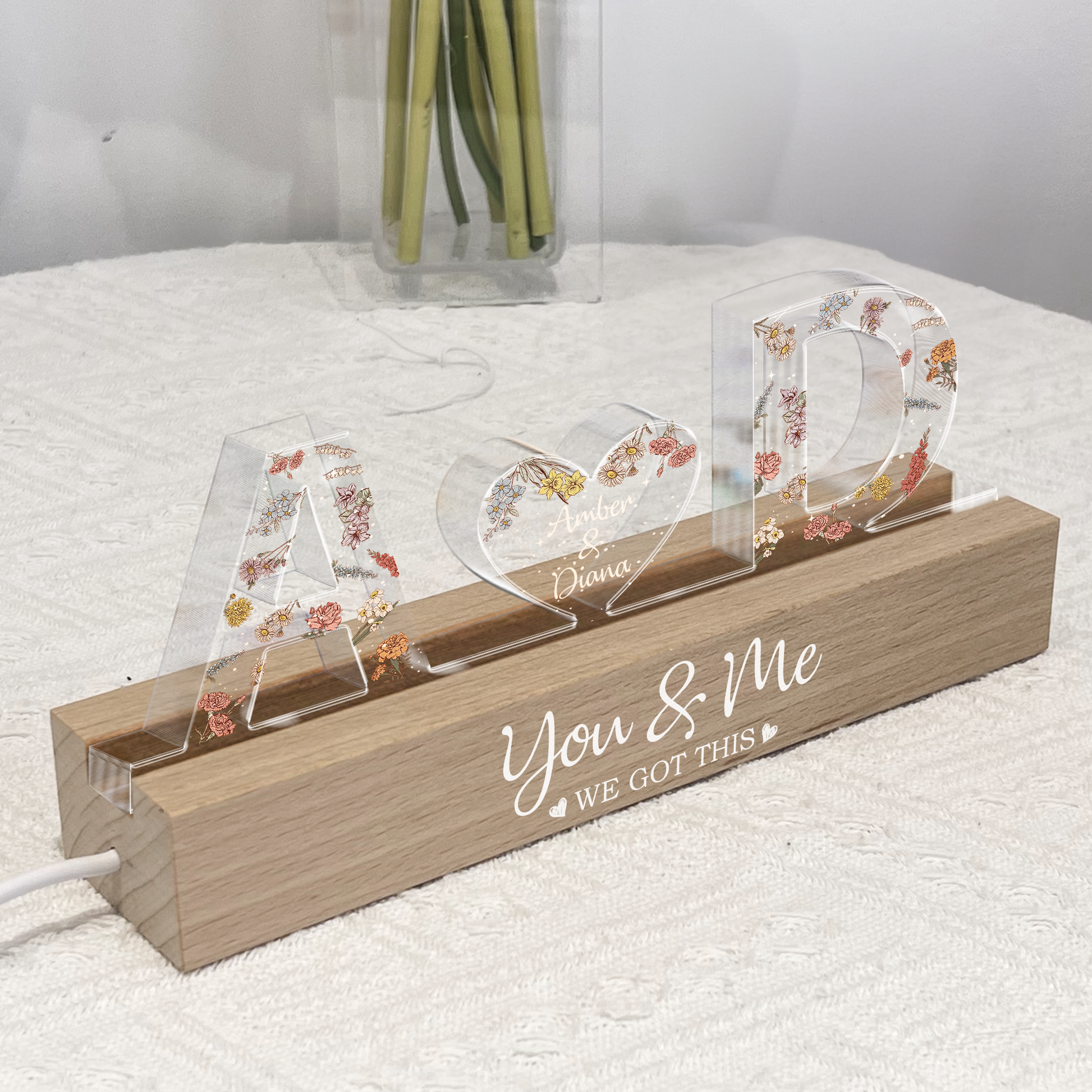 Personalized LED Night Light for Couples - Romantic Home Decor Gift Plaque MagicInPrints