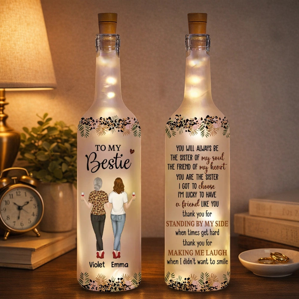 Personalized LED Wine Bottle Lamp for Best Friends - Sentimental Gift Lamp MagicInPrints