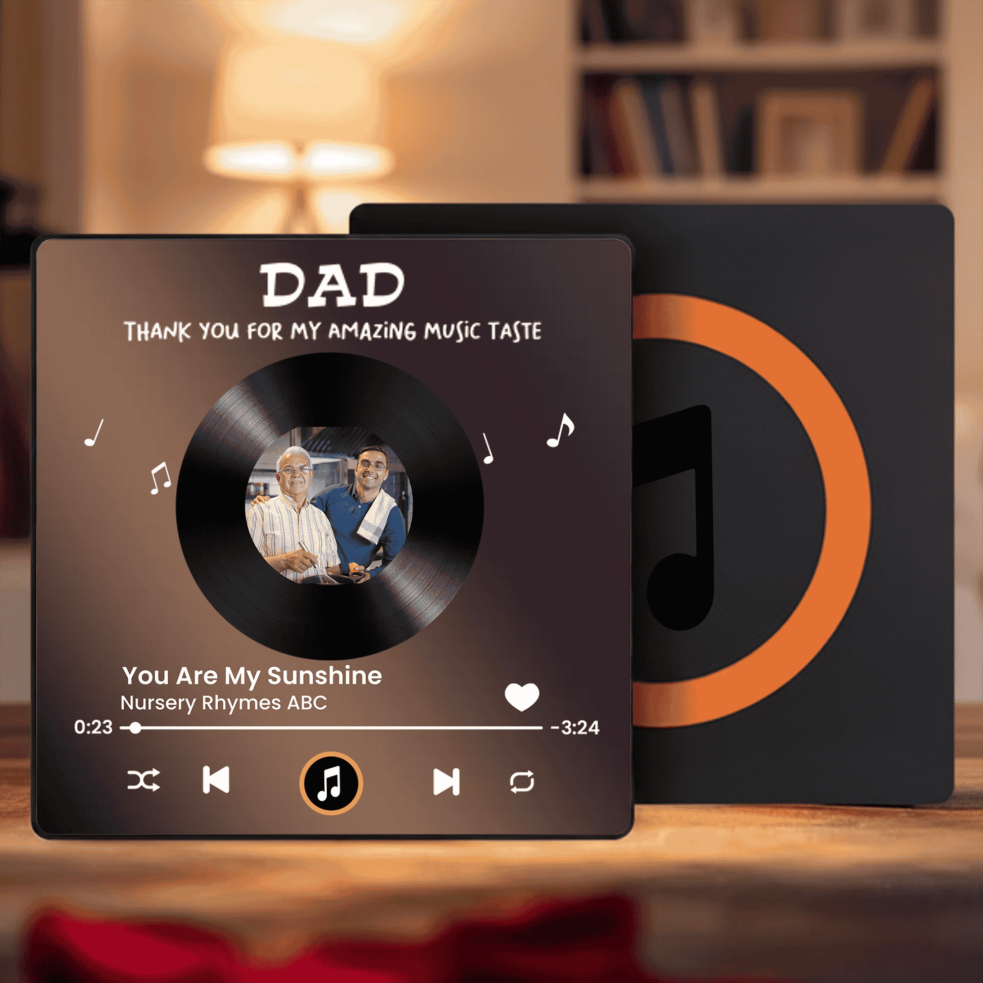 Personalized Music Plaque for Dad - Custom Vinyl Record Photo Gift - Father's Day Fridge Magnet MagicInPrints