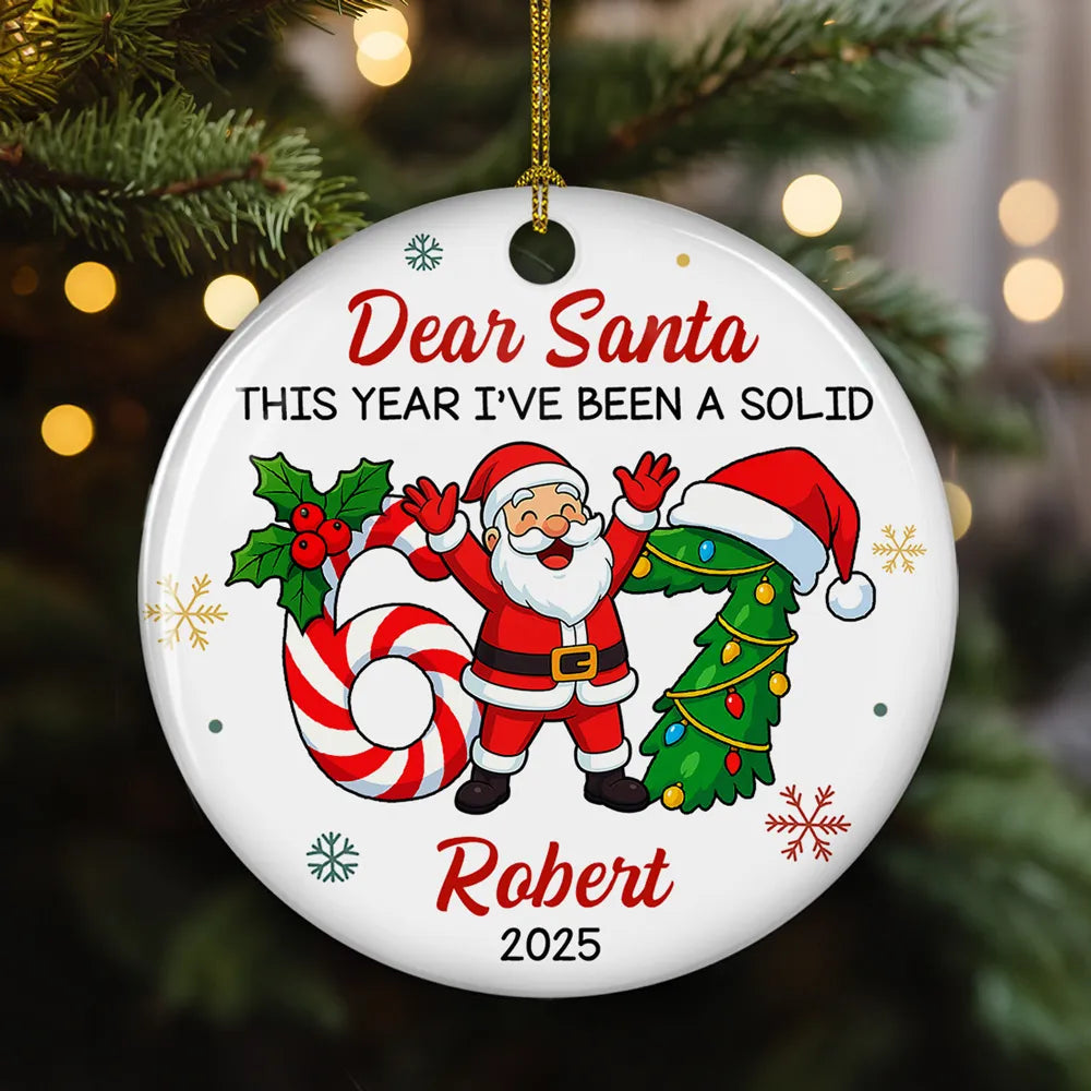 Personalized Christmas Ornament for Kids - Funny Santa Design - Holiday Decoration Ornament MagicInPrints