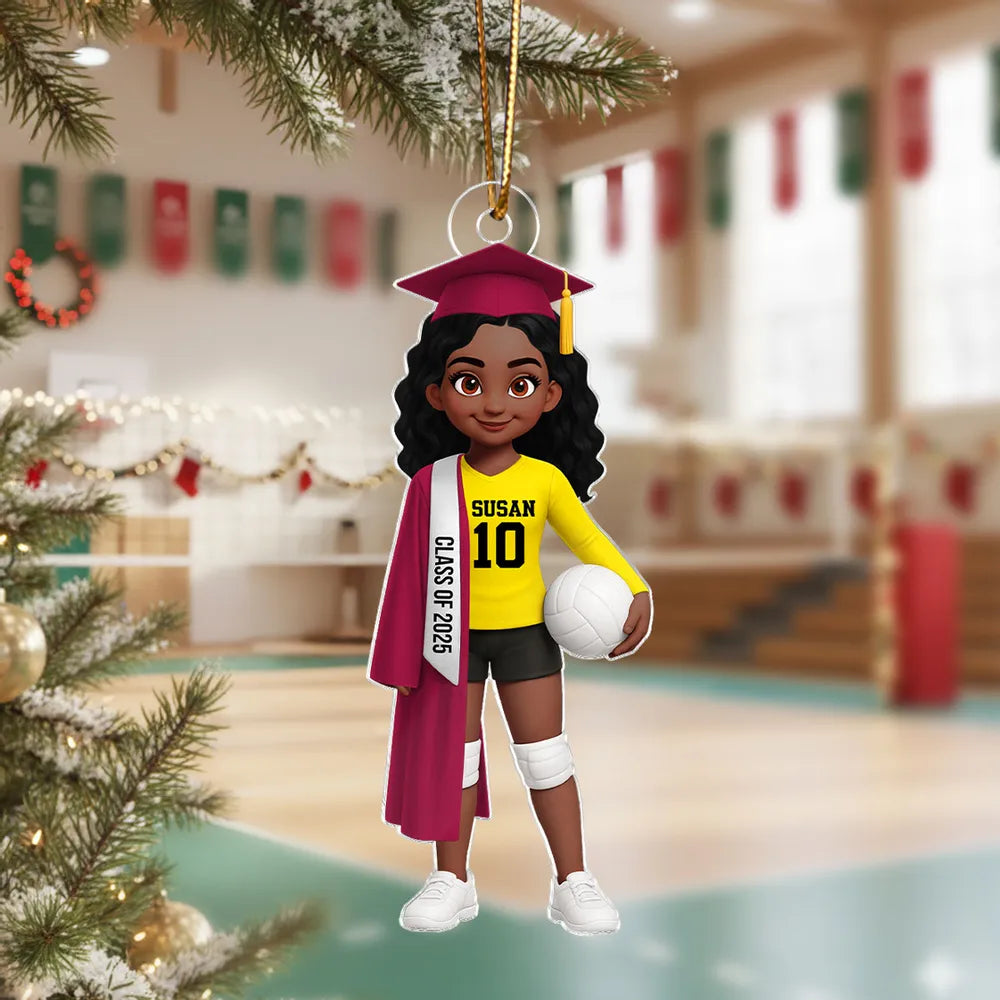 Personalized Graduation Volleyball Player Ornament for Class of 2025 - Perfect for Graduates Ornament MagicInPrints