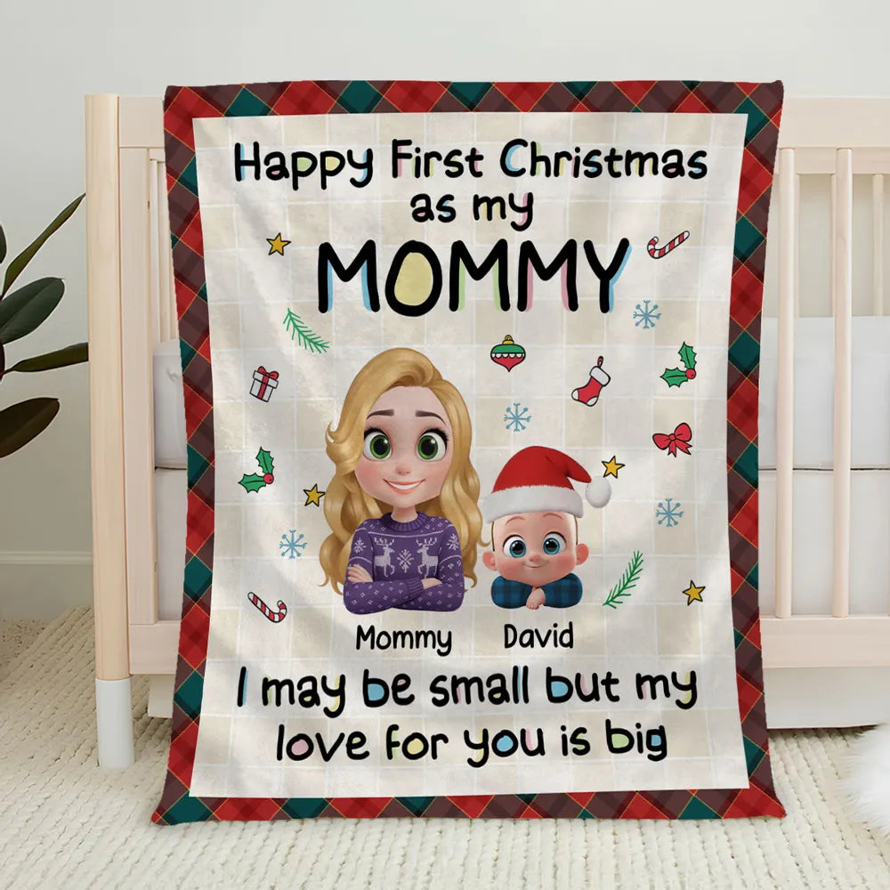Personalized Christmas Blanket for Mom - First Christmas Sentimental Gift Blanket MagicInPrints