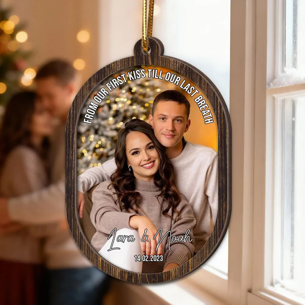 Personalized Couples Wooden Ornament - Romantic Keepsake for Christmas Ornament MagicInPrints