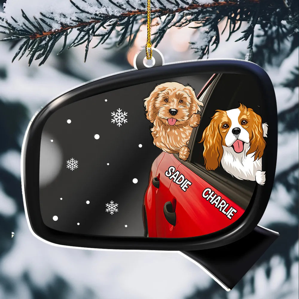 Personalized Dog Car Mirror Ornament for Pet Lovers - Christmas Gift Ornament MagicInPrints