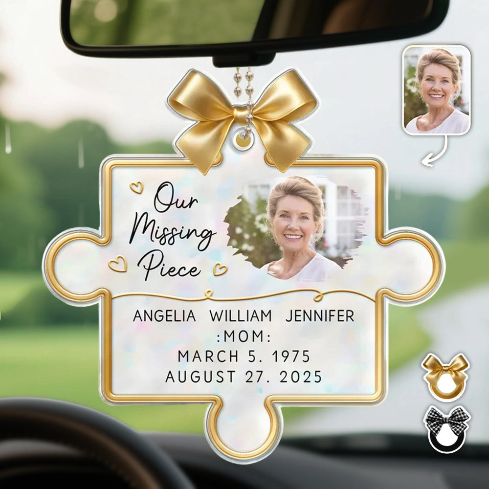 Personalized Memorial Car Ornament for Family - Sentimental Gift Car Hanger MagicInPrints
