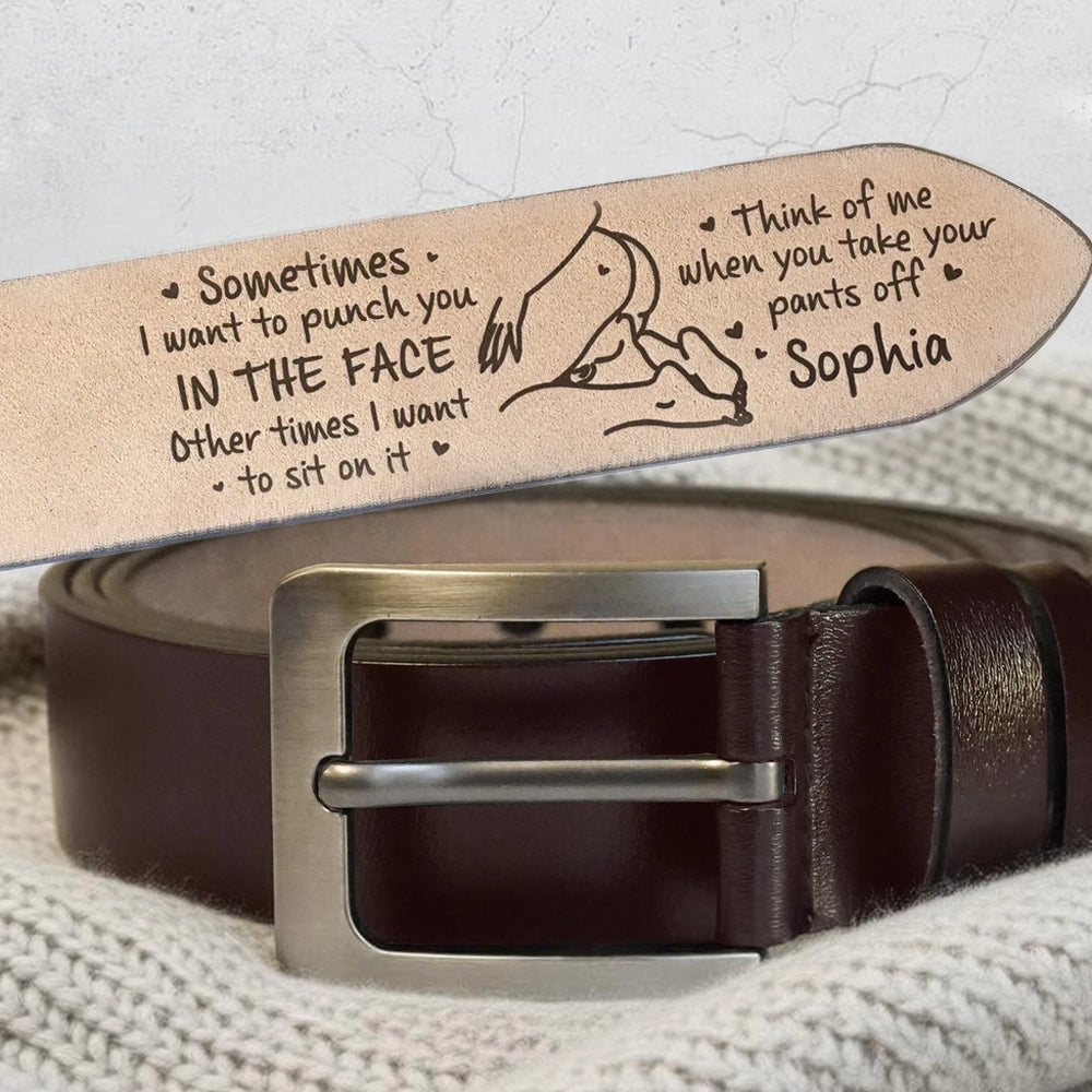 Personalized Leather Belt for Couples - Humorous Gift for Him Belt MagicInPrints