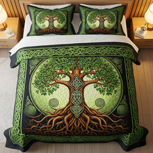 Load image into Gallery viewer, “Embrace the Wisdom of Nature” - Tree of Life Quilt Bedding Set - Customizable Gift for Nature Lovers &amp; Home Decor Enthusiasts Blanket MagicInPrints
