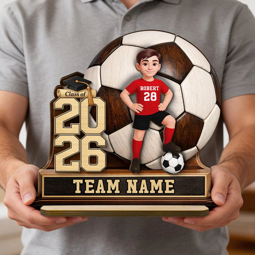 Custom Soccer Graduation Plaque for Kids - Class of 2026 Keepsake Plaque MagicInPrints