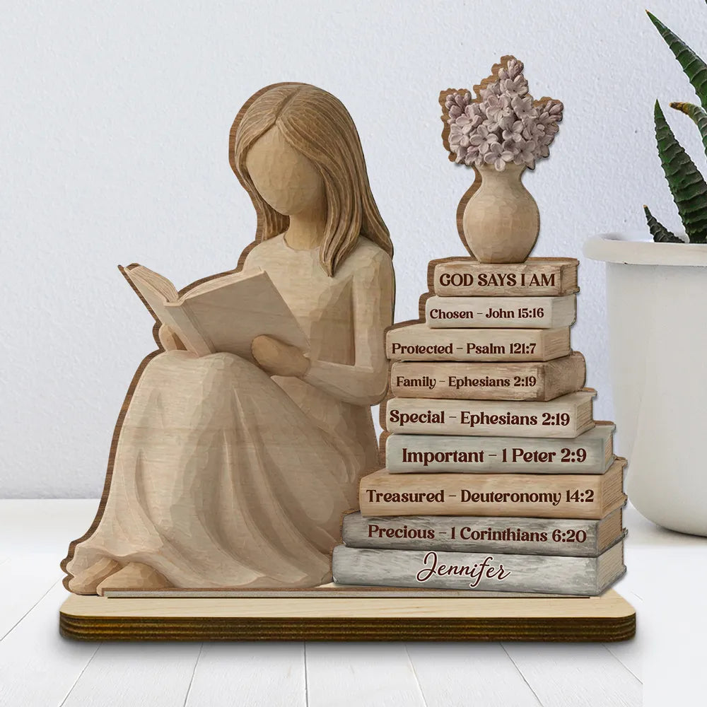 Personalized Wooden Sculpture for Women - Inspirational Christian Gift with Bible Verses Plaque MagicInPrints