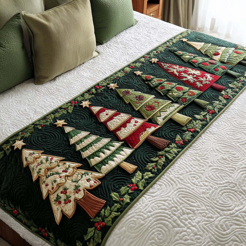 Bring the Holiday Spirit Home – Personalized Quilted Bed Runner – Gift for Family Quilted Bed Runner MagicInPrints