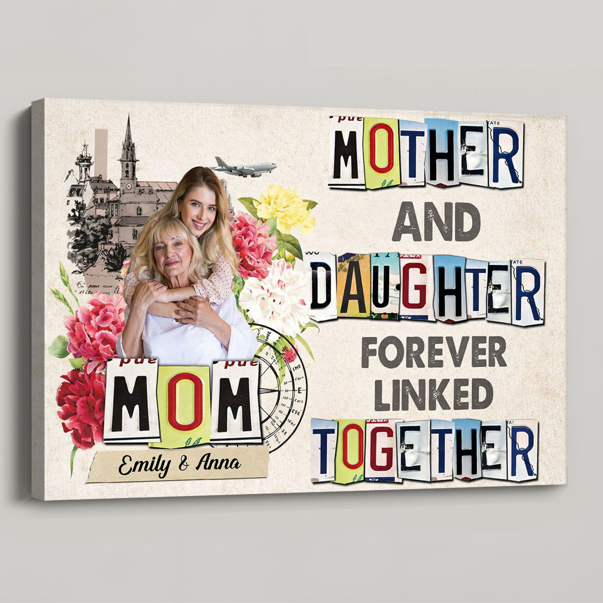 Custom Mother and Daughter Canvas Print - Sentimental Keepsake Gift Poster or Canvas MagicInPrints