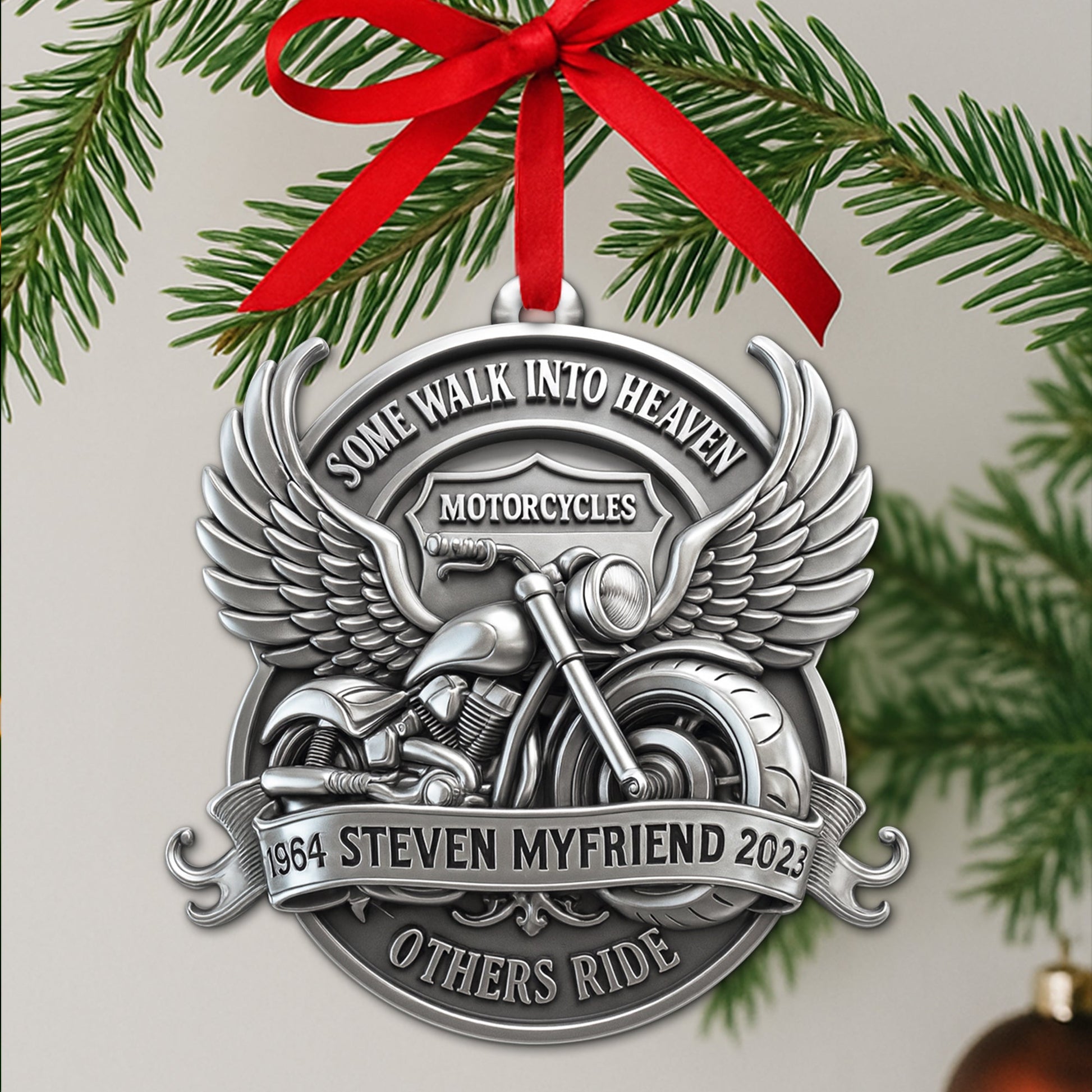 Some Walk Into Heaven - Personalized Ornament for Motorcycle Lovers Ornament MagicInPrints