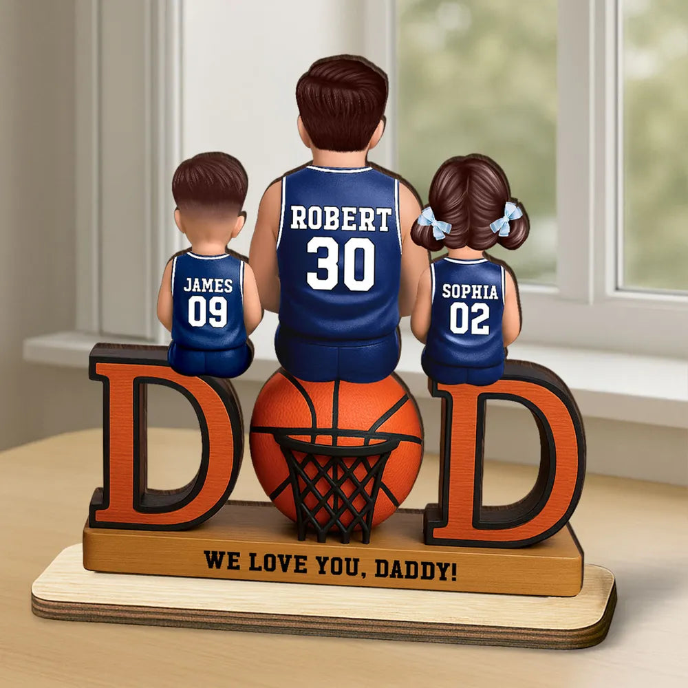 Personalized Basketball Family Figurine for Dad - Father's Day Gift Plaque MagicInPrints