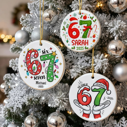 Personalized Christmas Ornaments for Adults - Custom Year 67 Design Ornament MagicInPrints